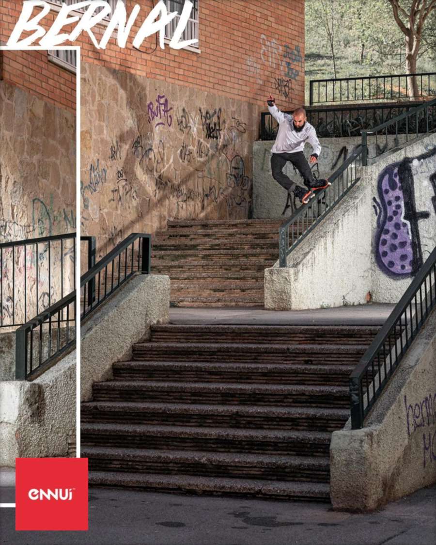 Carlos Bernal - Sweatstance to Wallride 180 over the next rail (2021) Picture of the day, by Ennui