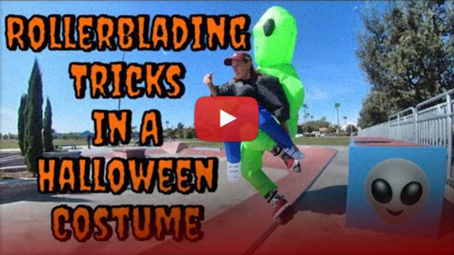 Becci Sotelo - Rollerblading Tricks in a Halloween Costume (California, 2021)