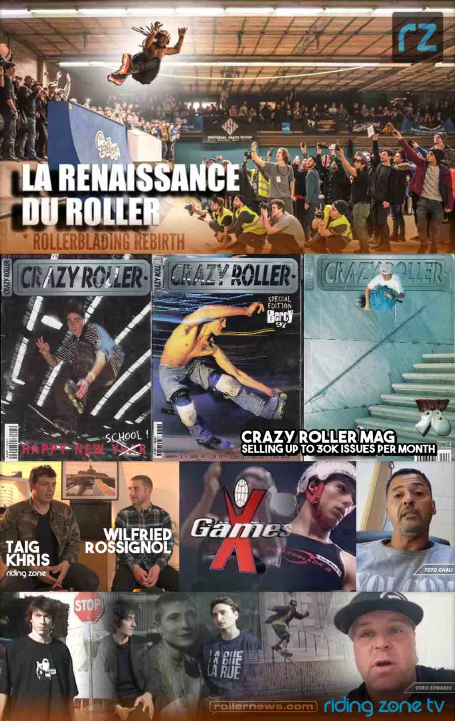 Who said Rollerblading was dead? Riding Zone Documentary (french language), with interviews of Chris Edwards, Taig Khris, Wilfried Rossignol and a lot more!