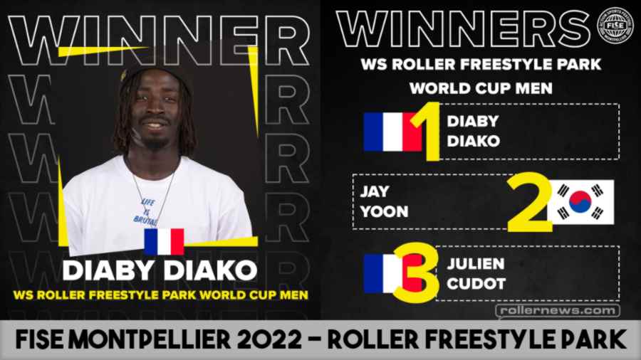 FISE WS Roller Freestyle Park Finals 2022 (Montpellier, France) - Men + Woman Results + Videos of the runs