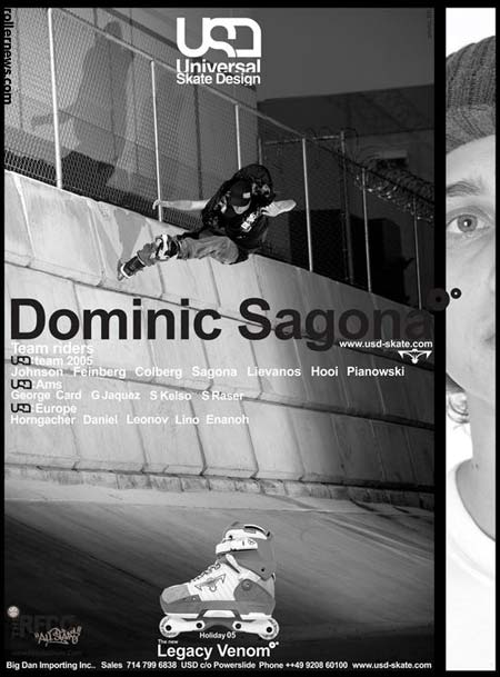 Dominic Sagona - USD (Universal Skate Design) Team 2005 - USD Legacy Venom Ad